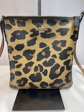 Coach H1632-F57309 Swingpack Leopard Print Crossbody Bag